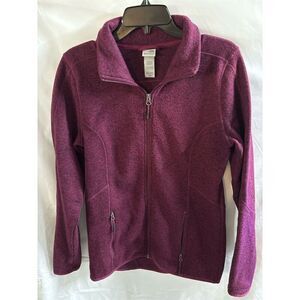 Champion Women's Maroon Full Zip Fleece Jacket Size M Casual